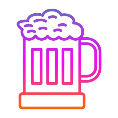 Bir bardak bira ikonu, vektör illüstrasyonu basit tasarım