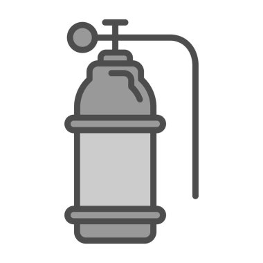 Oksijen tankı simgesi basit tasarım çizimi beyaz arkaplanda izole edildi 