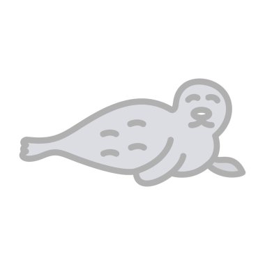 şirin fok simgesi, vektör illüstrasyonu