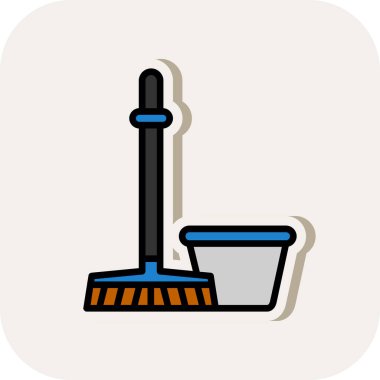 Mop and bucket. web icon simple illustration            