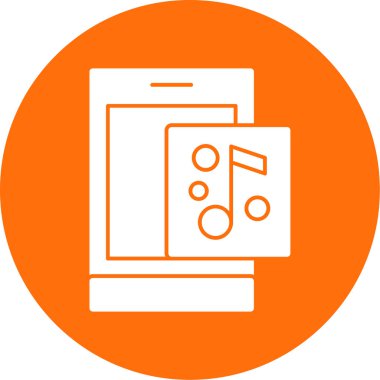 Müzik uygulaması simgesi, vektör illüstrasyonu 