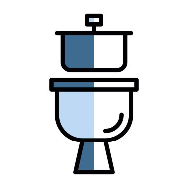 klozet sembolü renk ana hatları vektörü