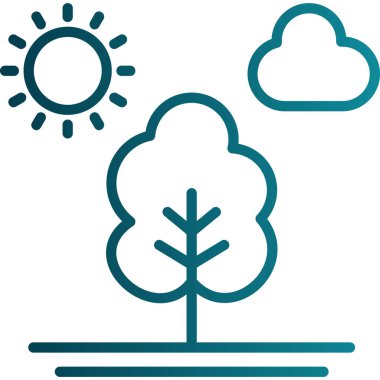 Ağaç düz simge vektör çizim