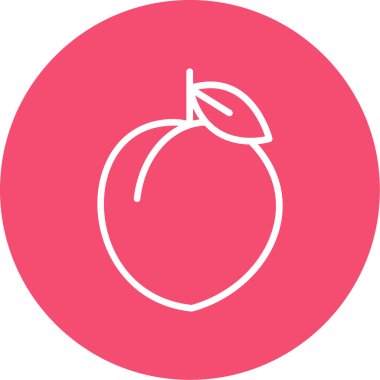 Şeftali simgesi vektör çizimi düz tasarım