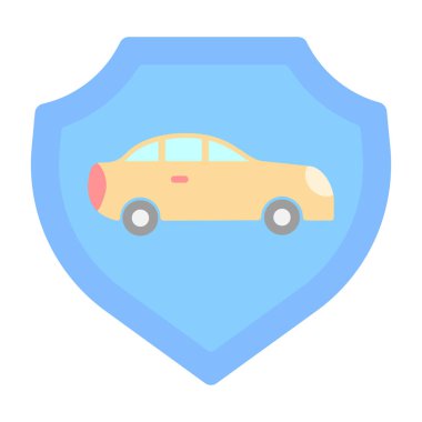 Araba sigortası web simgesi vektör çizimi beyaza izole edildi 