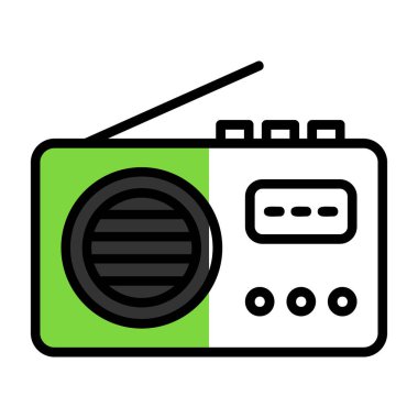 Radyo. Web simgesi basit illüstrasyon 