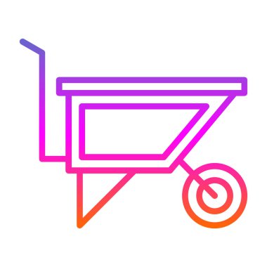 El arabası simgesi, vektör illüstrasyonu 