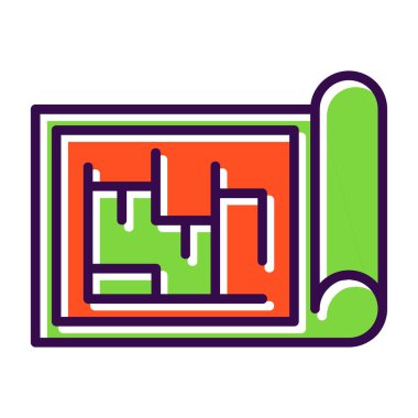 Şablon simgesi, vektör illüstrasyonu basit tasarım