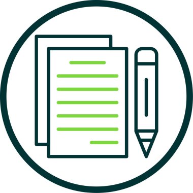 belge ve kalem. Web simgesi basit illüstrasyon