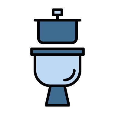 Tuvalet ikonu. Ana hatlı tuvalet vektör simgesi rengi düz izole