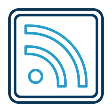 Düz RSS simgesinin vektör illüstrasyonu