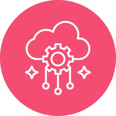 Basit Bulutlu hava simgesi, vektör illüstrasyonu