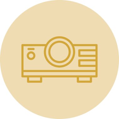 Projektör simgesi, vektör illüstrasyonu 