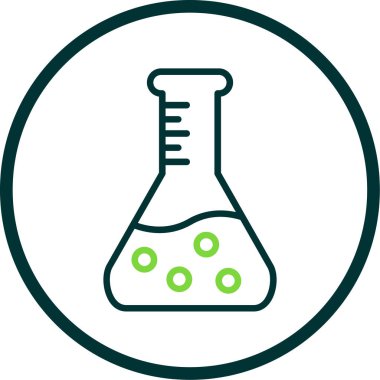 Bilim şişesi. Basit tasarım. Beaker vektör simgesi              