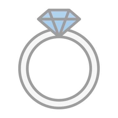 Elmas yüzük. Web simgesi basit illüstrasyon