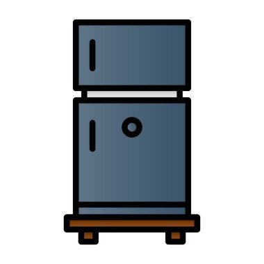 buzdolabı web simgesi, vektör çizim 