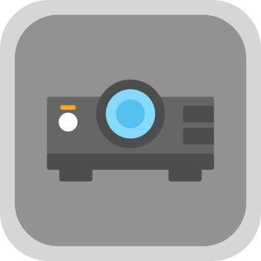 Projektör simgesi, vektör illüstrasyonu 