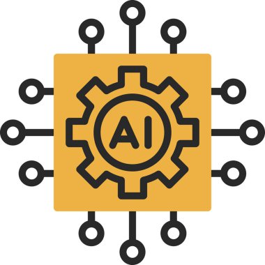 ai yapay zeka ai simgesi rozet stili