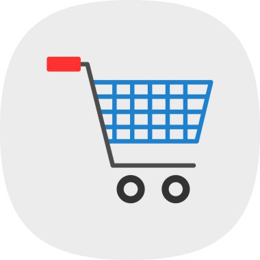 Alışveriş arabası simgesi, vektör illüstrasyonu 