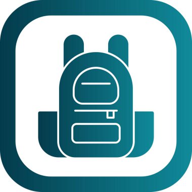 sırt çantası simgesi, vektör illüstrasyonu basit tasarım