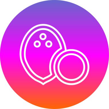 Hindistan cevizi yemeği. Web simgesi basit illüstrasyon