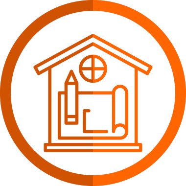 Ev Tasarımı simgesi, vektör illüstrasyonu 