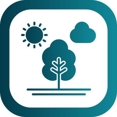 Ağaç düz simge vektör çizim