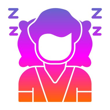 Uyuyan Kadın ikon vektör illüstrasyonu