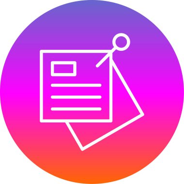 Yapışkan notlar web simgesi basit illüstrasyon 