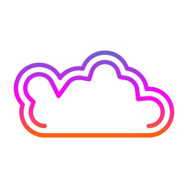 Basit Bulutlu hava simgesi, vektör illüstrasyonu