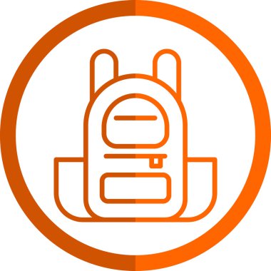 sırt çantası simgesi, vektör illüstrasyonu basit tasarım