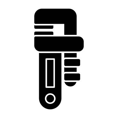 Basit Boru Anahtarı simgesi, vektör illüstrasyonu