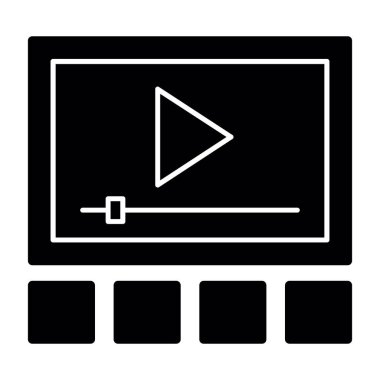 Video oynatıcı simgesi, vektör illüstrasyon tasarımı  