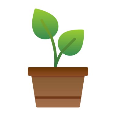 Saksı bitkisi. Web simgesi basit illüstrasyon 