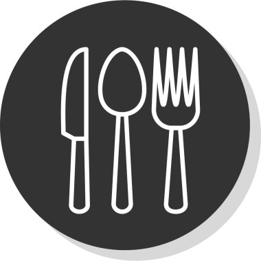 Bıçak, çatal ve kaşık. Web basit illüstrasyonu