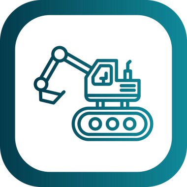 Escavator web simgesi, vektör illüstrasyonu