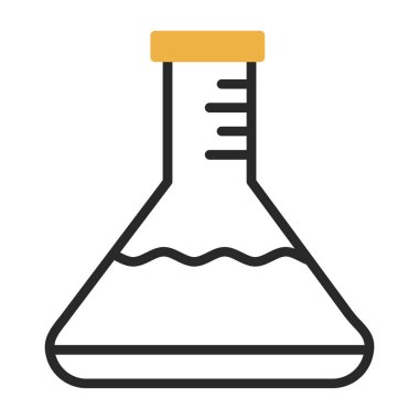 Laboratuvar cam şişe izole edilmiş vektör illüstrasyon grafik tasarımı                      