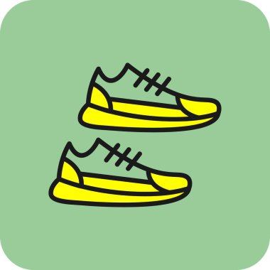 Sneakers 'ın vektör çizimi. Spor ayakkabıların düz simge tasarımı                  