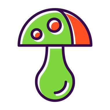 Mantar. Web simgesi basit illüstrasyon