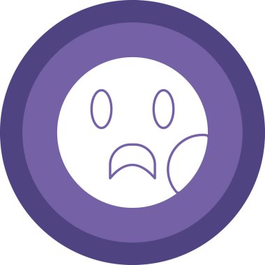 sad face emoticon icon, simple vector illustration 