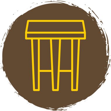 Sandalyeli masa. kafe simgesi vektör illüstrasyonu