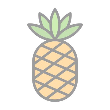 Ananas. Web simgesi basit illüstrasyon 
