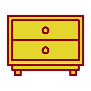 Çekmeceler, mobilya simgesi, basit illüstrasyon 