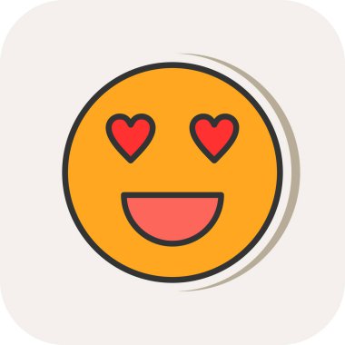 aşk emojisi simgesi, vektör illüstrasyonu