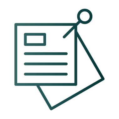 Yapışkan notlar web simgesi basit illüstrasyon 