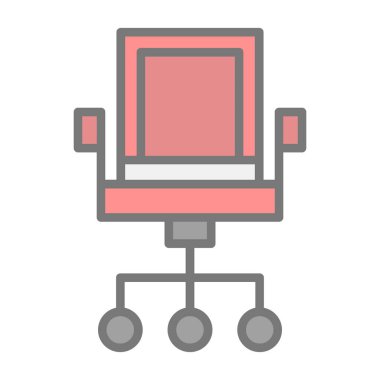 ofis sandalyesi ikon vektör illüstrasyonu