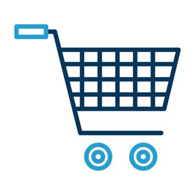 Alışveriş arabası simgesi, vektör illüstrasyonu 