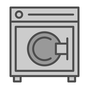 çamaşır makinesi vektör çizgisi simgesi, vektör, arkaplanda illüstrasyon, düzenlenebilir vuruş