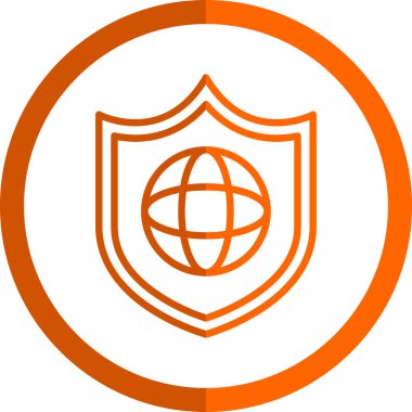 küresel koruma simgesi, vektör tasarımı 