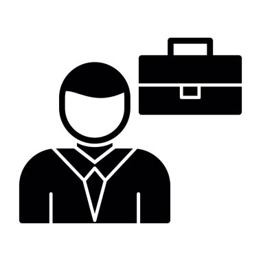 İş adamı simgesi, vektör illüstrasyonu